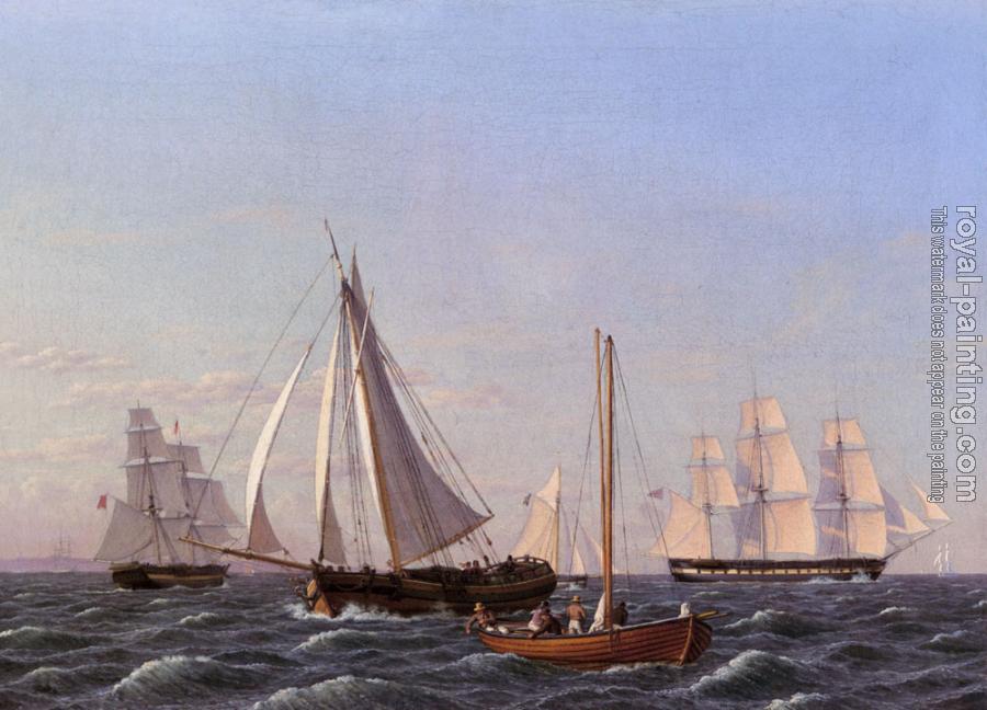 Christoffer Wilhelm Eckersberg : Sailing Ships